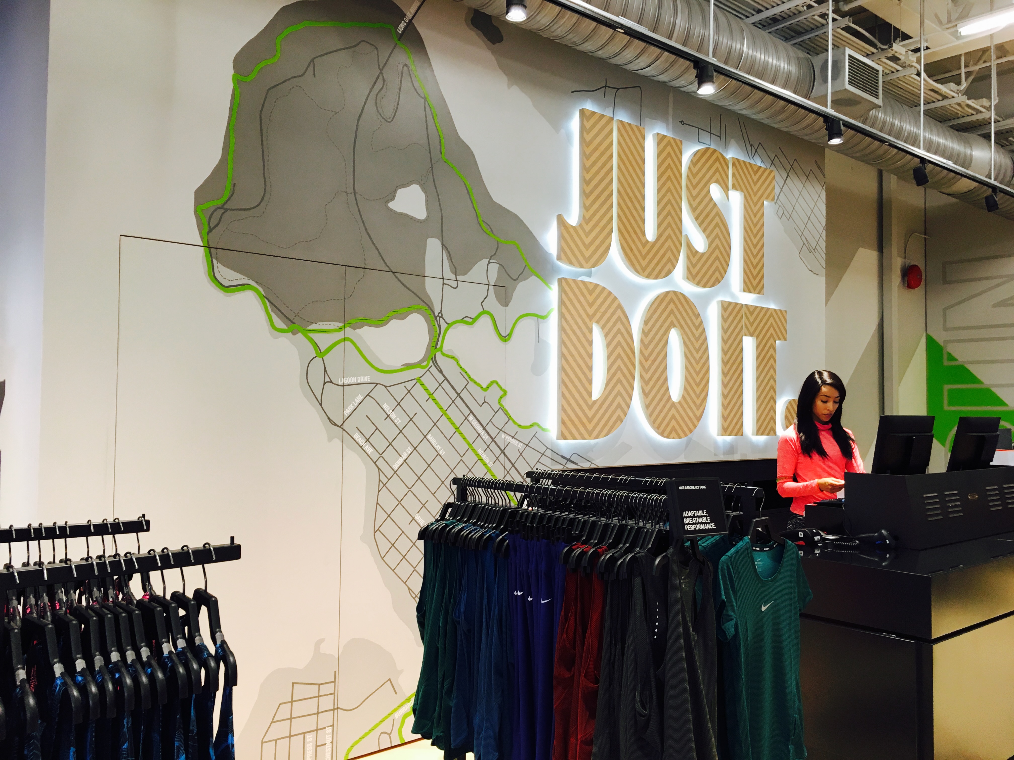 Completed Nike store mural and wall graphics