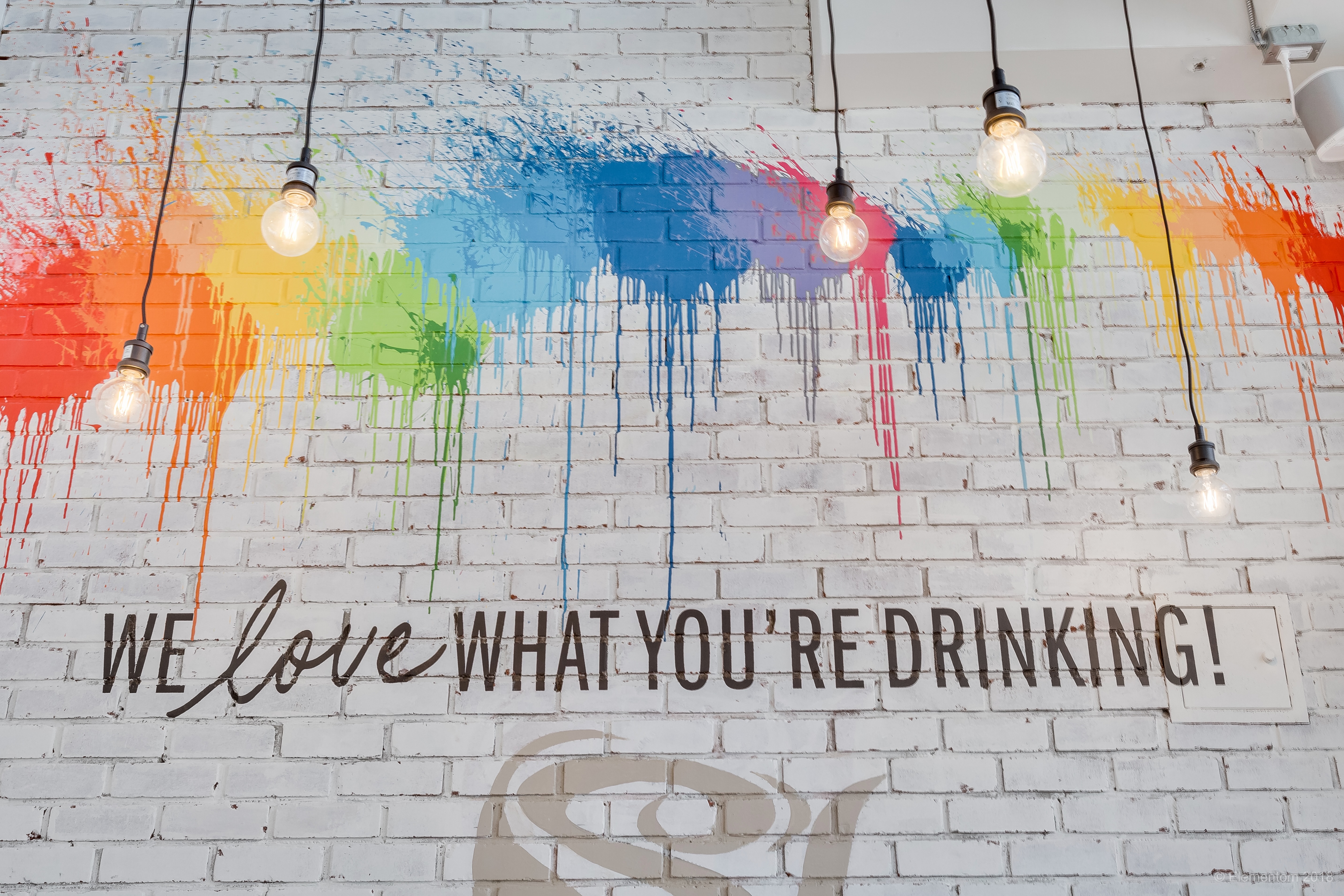 Custom lettering and colour mural for Blenz Coffee