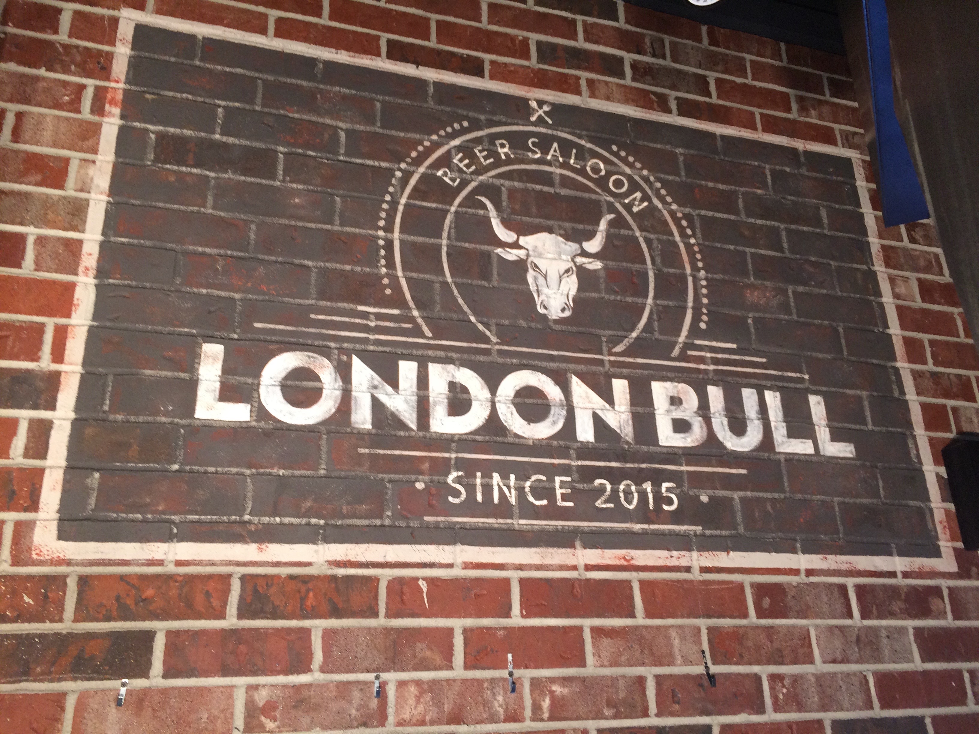 Hand-painted London Bull mural for Browns Social House